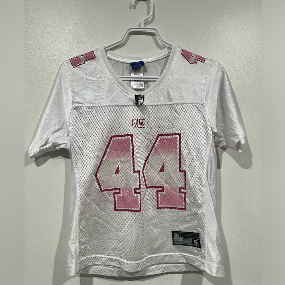 Women’s Reebok Dallas Clark #44 Indianapolis Colts White Pink Jersey